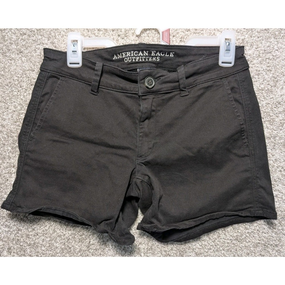 American Eagle Outfitters Shorts Womens 4 Black Super Stretch Casual Shorts